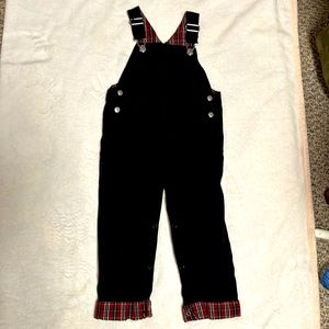 GYMBOREE VICTORIAN CHARM BLACK VELVET OVERALLS 3T EEUC & BURGUNDY GAP TURTLENECK